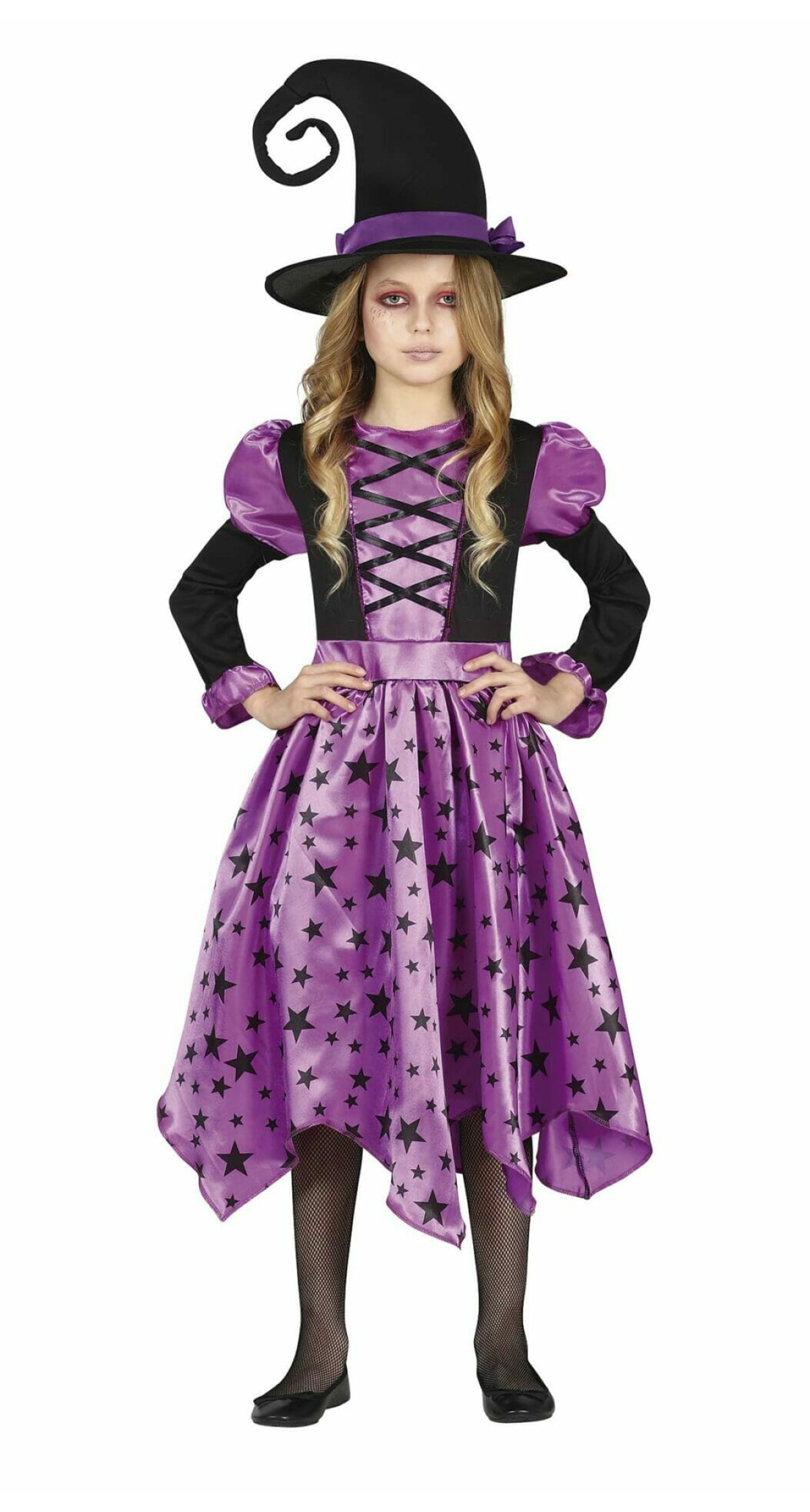 Purple Stars Witch Dress & Hat - Age 3 to 4 Years