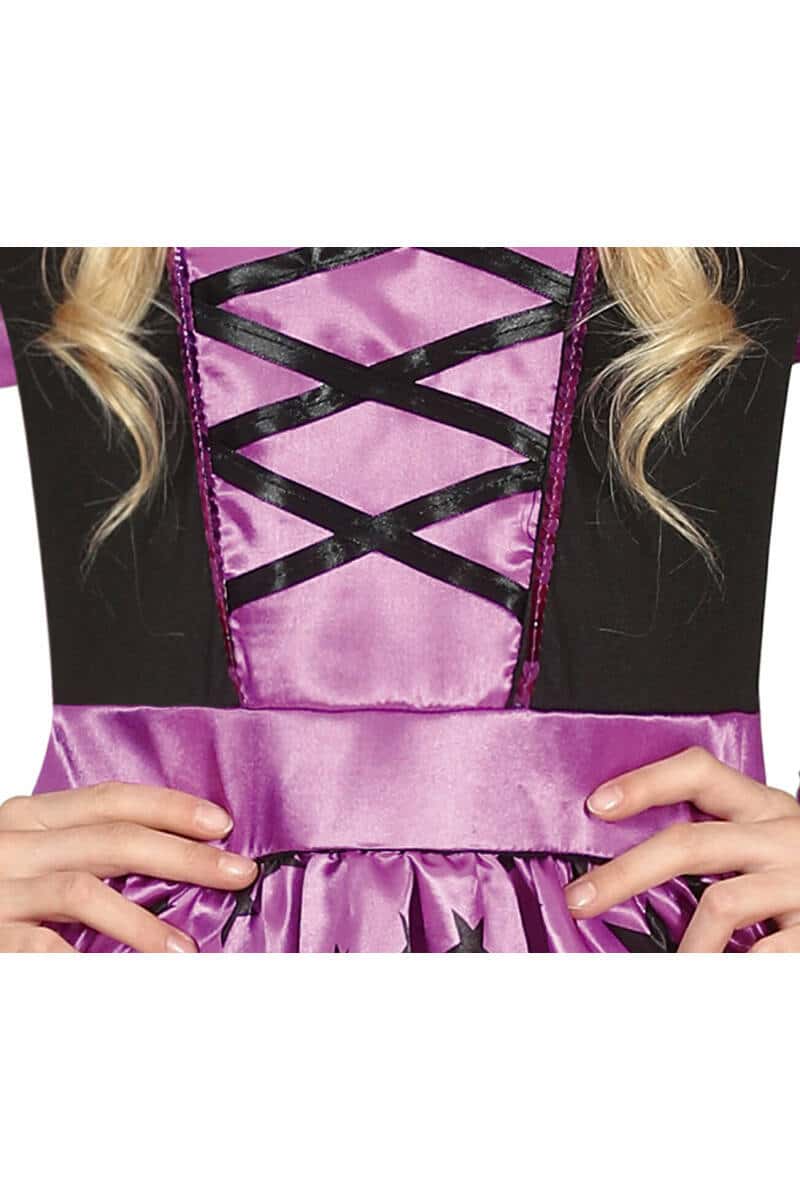 Purple Stars Witch Dress & Hat - Age 7 to 9 Years