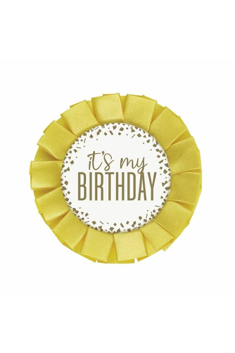 Gold Foil Confetti "It's My Birthday" Badge