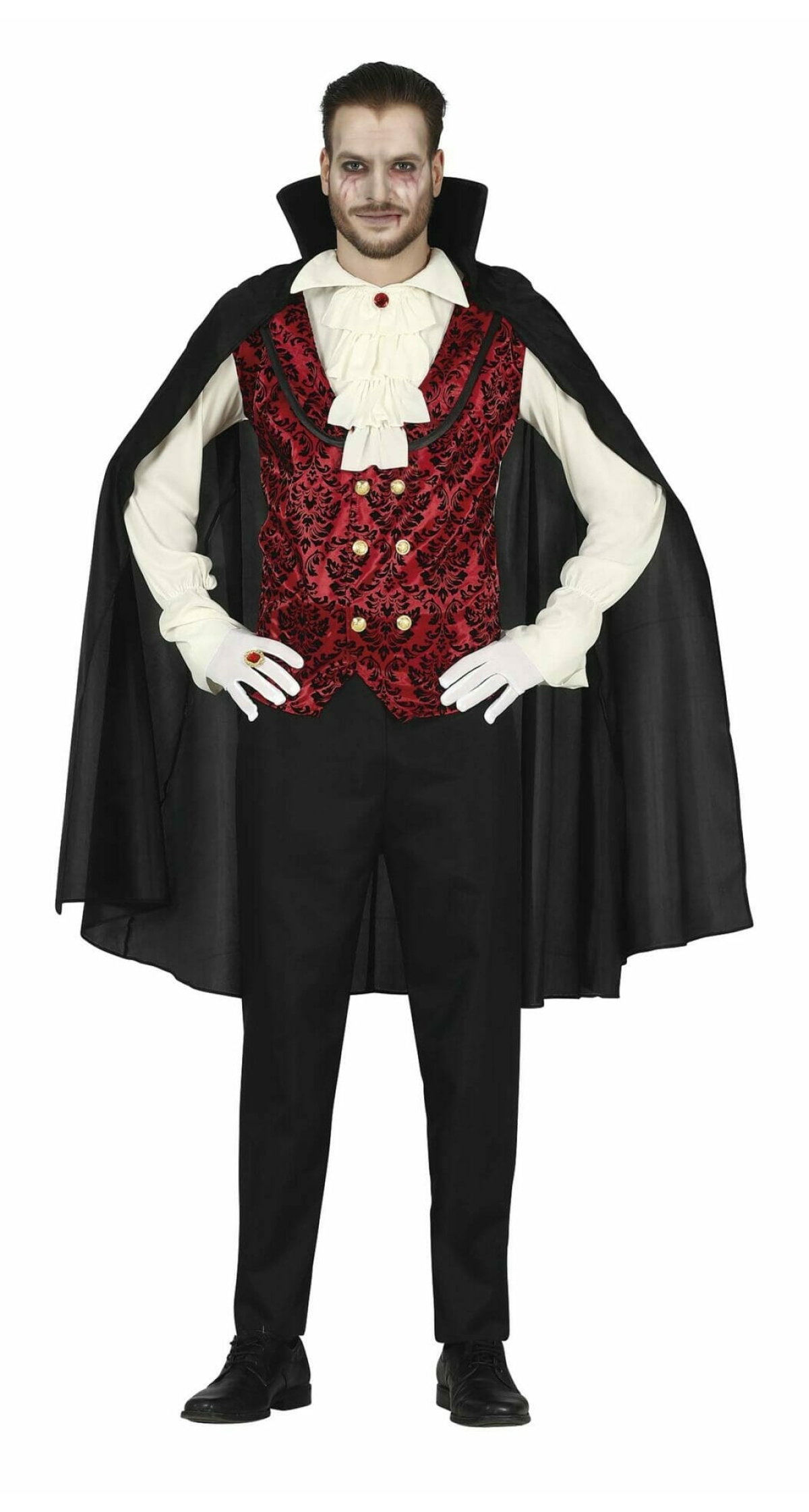 Classic Vampire Man with Cape - Adult Size Small (46-48)