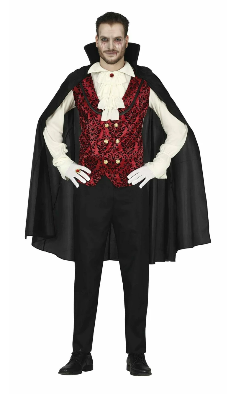 Classic Vampire Man with Cape - Adult Size Small (46-48)