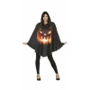 Halloween Poncho with Horror Pumpkin - Adult One Size