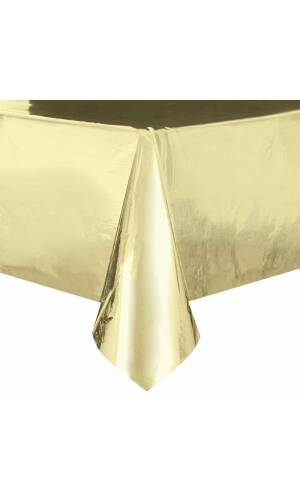 Rectangular Plastic Table Cover (54"x108") - Gold Foil