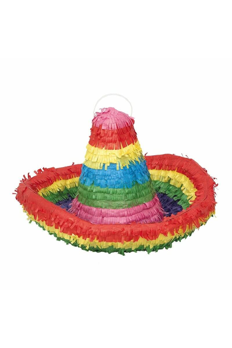 Mexican Sombrero Shaped 3D Pinata - 38.10 x 7.62 x 22.86cm