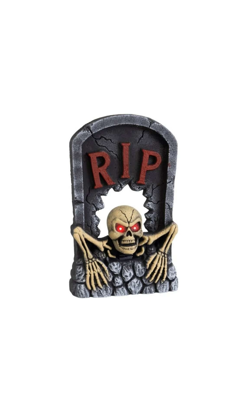 Tombstone RIP with Light, Sound & Movement - 34x10x55cm