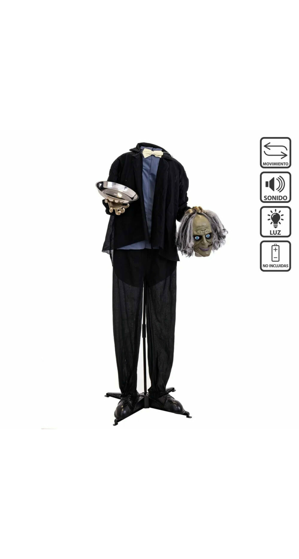Beheaded Waiter with Light Sound & Movement - 75x20x150cm