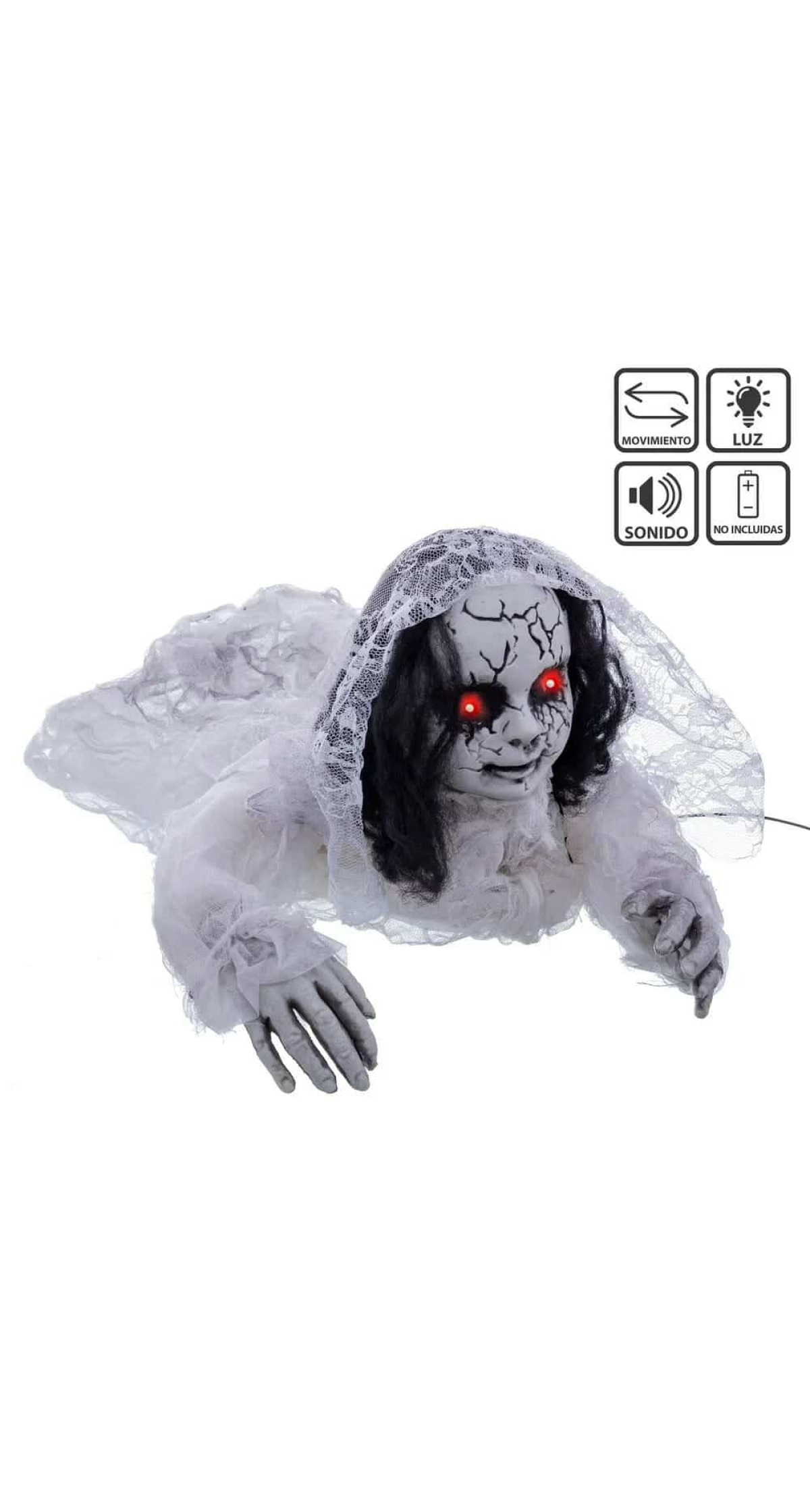 Crawling Zombie Girl with Light Sound & Movement- 50x20x50cm