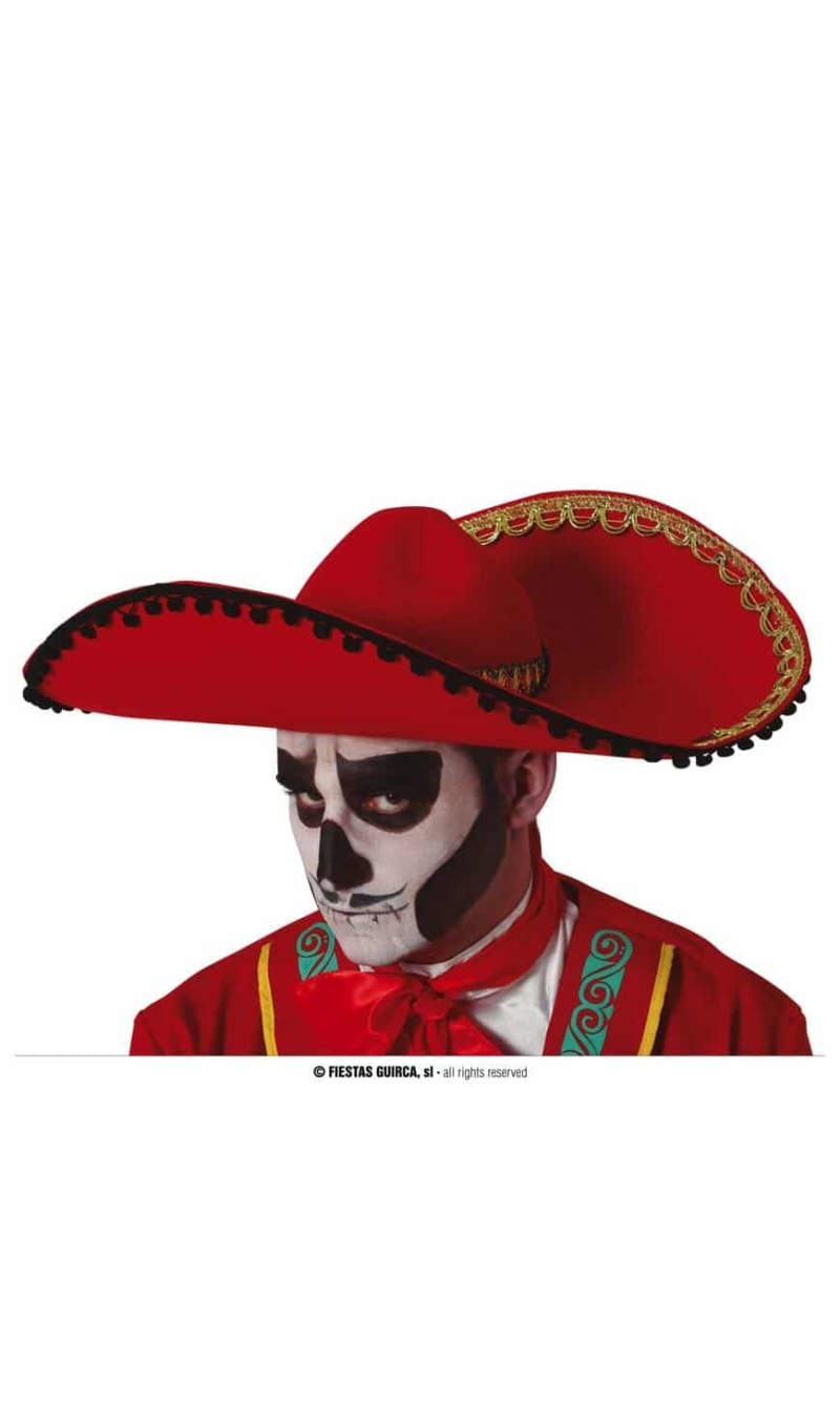 Mexican Red Felt Hat - Adult One Size