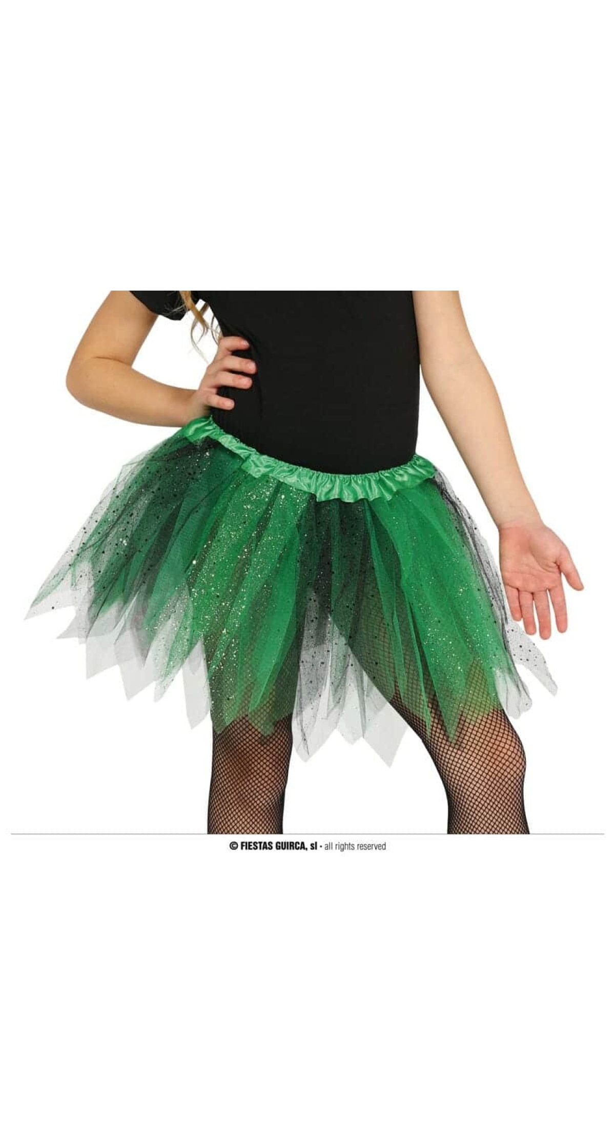 Green & Black Shiny Tutu 30cm – Child One Size