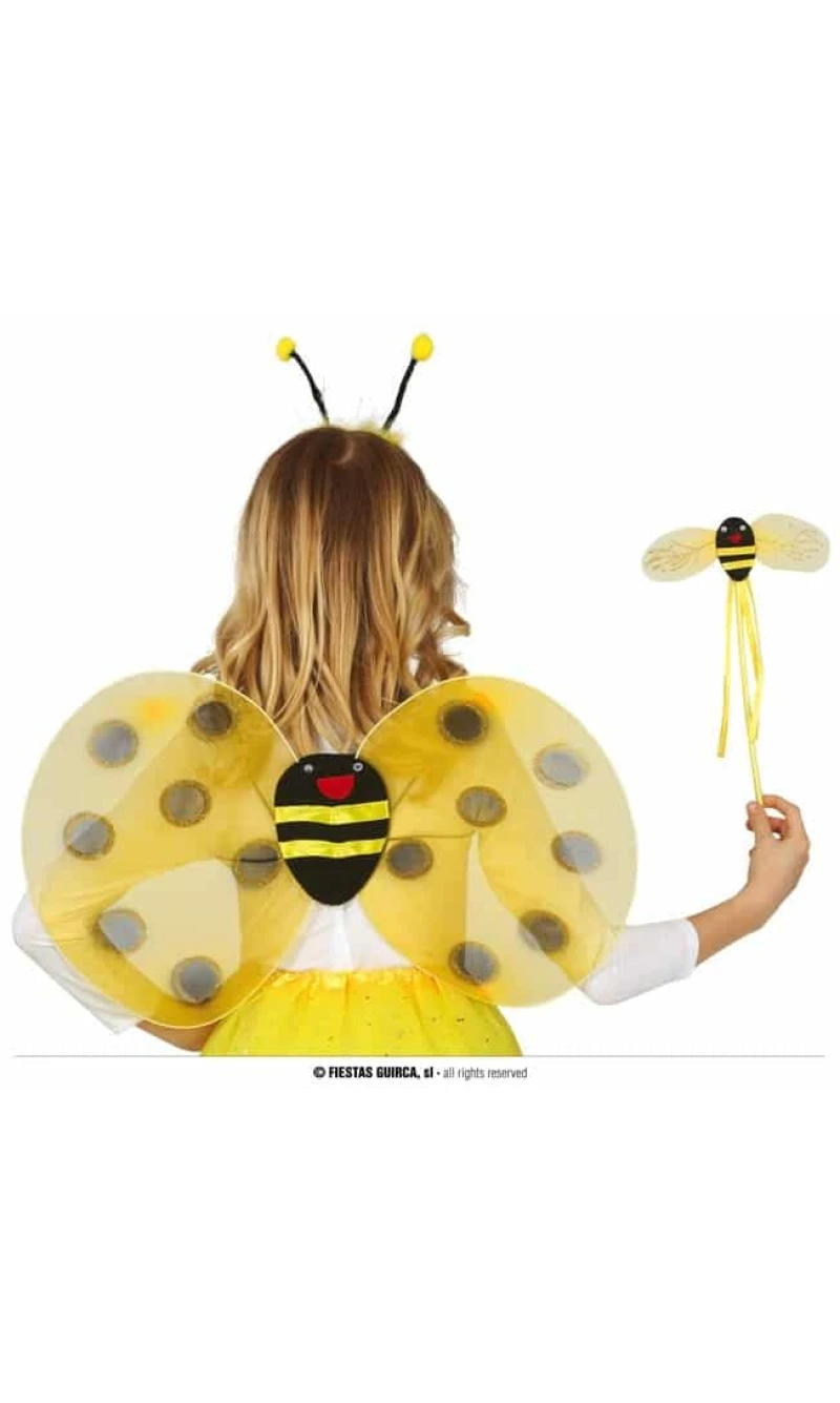 Little Bee Wings 54x34cm With Headband & Wand