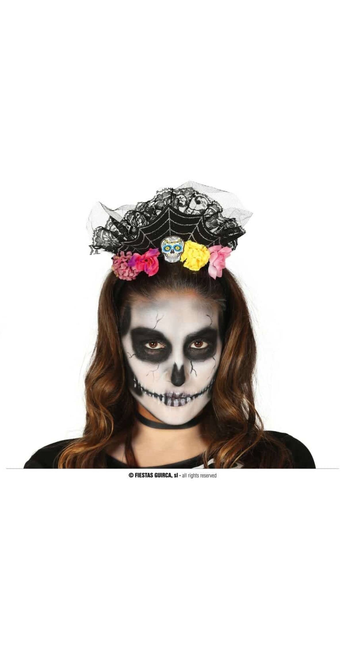 Flower With Skull Headband (Tiara)