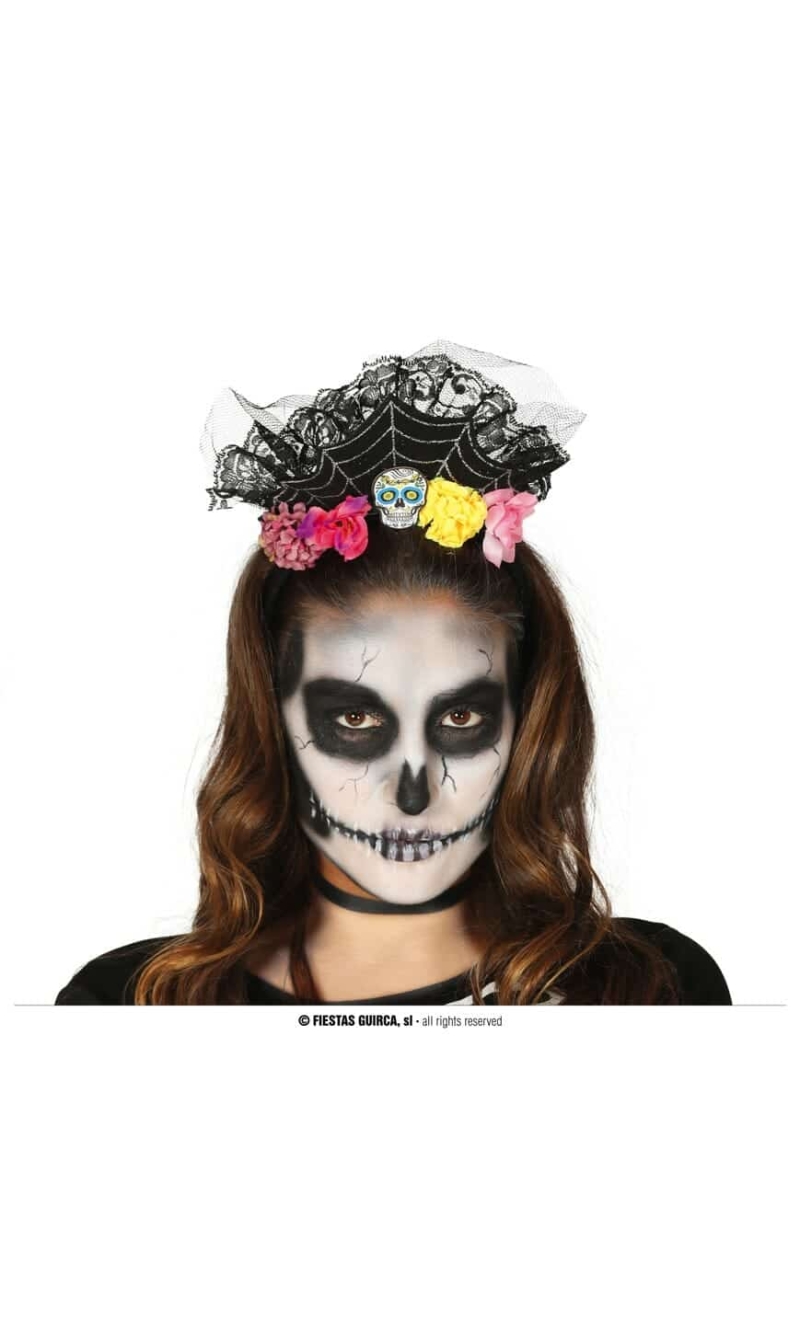 Flower With Skull Headband (Tiara)