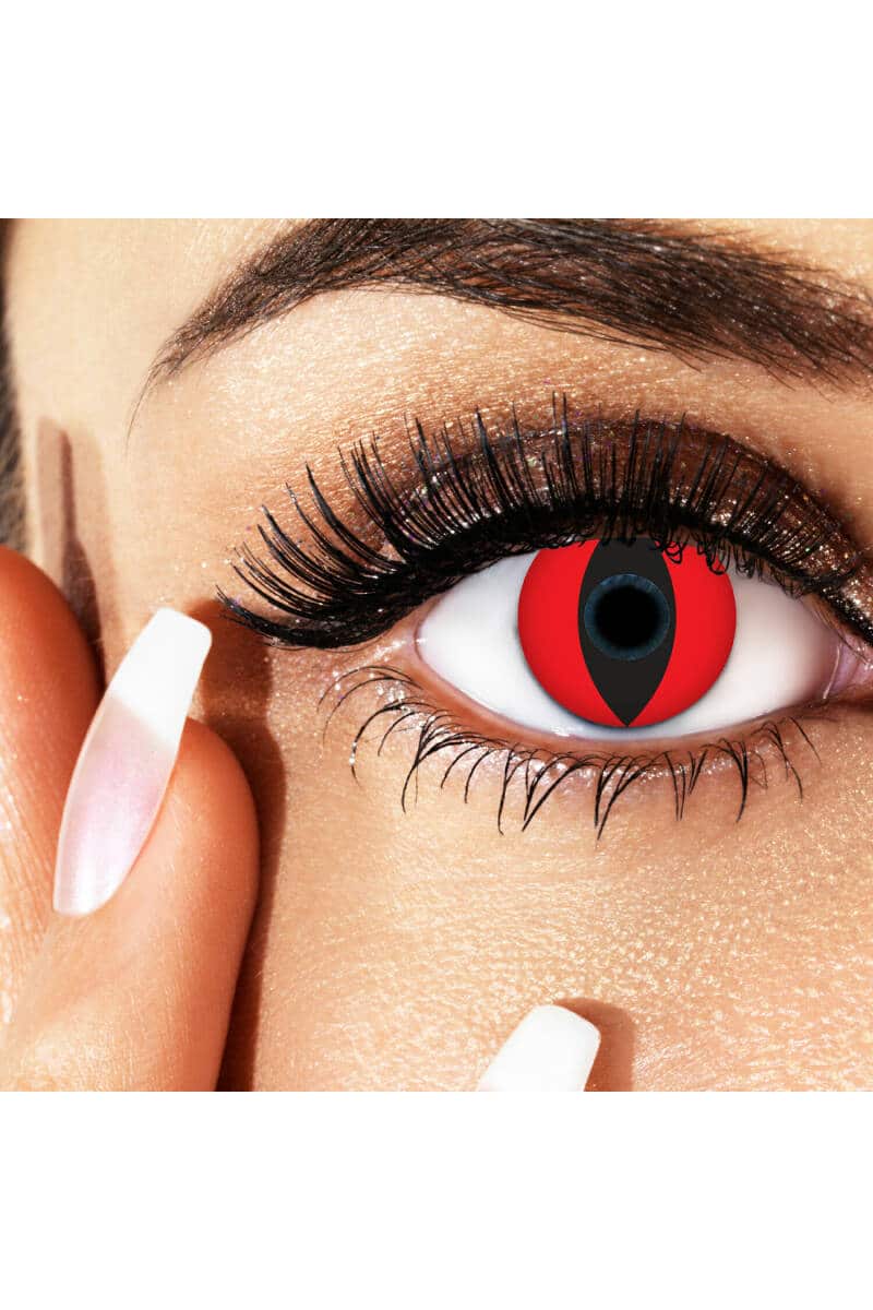 Contact Lenses Cat In Red (1 Pair) - 12 Month Use