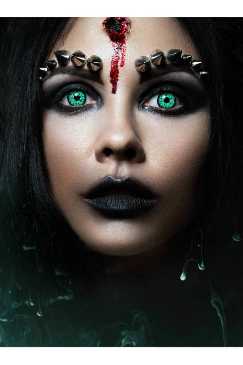 Contact Lenses Green Blood Fiber (1 Pair) - 12 Month Use