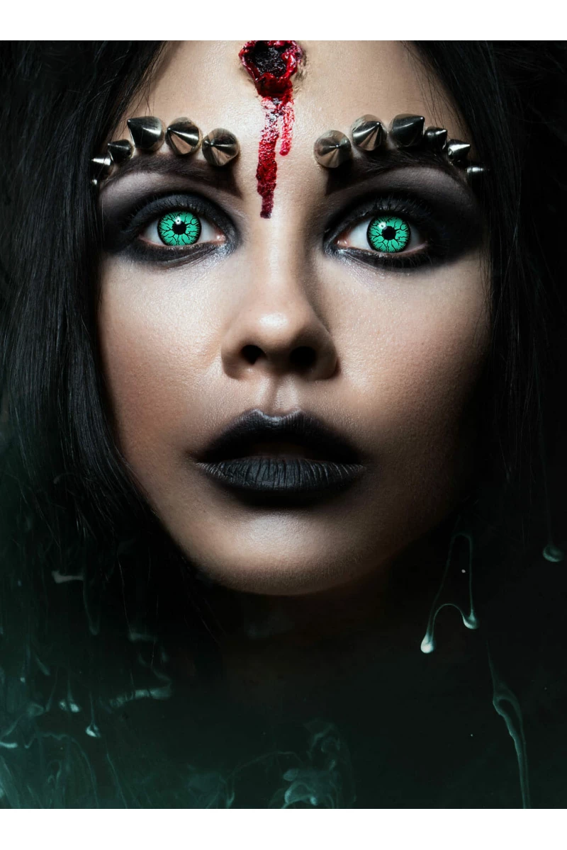 Contact Lenses Green Blood Fiber (1 Pair) - 12 Month Use