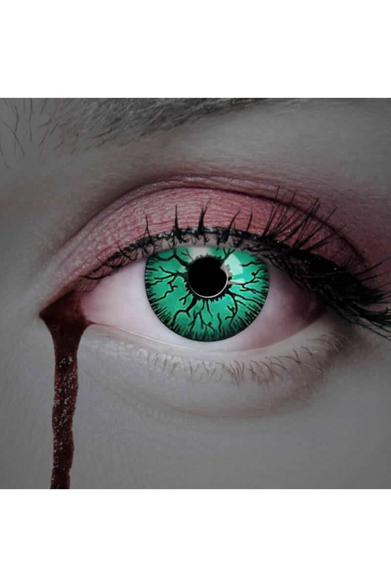Contact Lenses Green Blood Fiber (1 Pair) - 12 Month Use