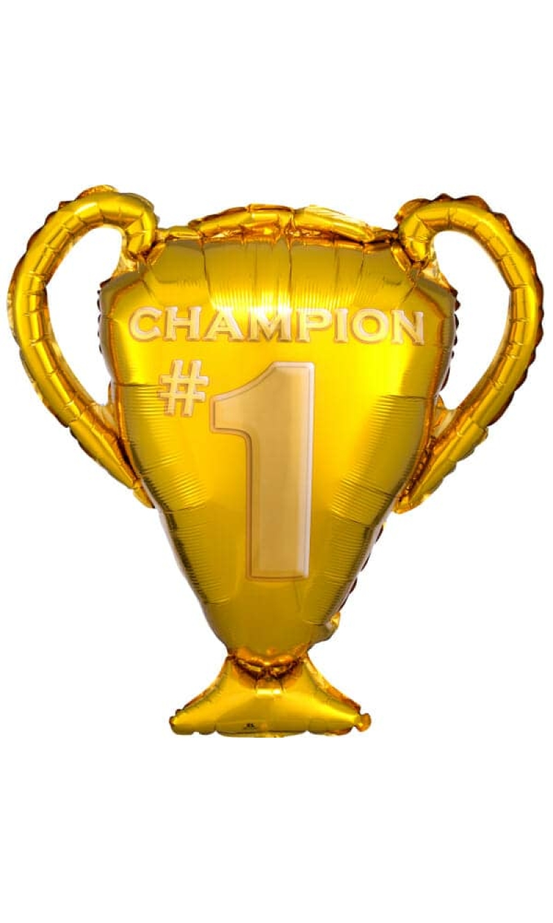 Gold Trophy SuperShape Foil Balloon - 63 x 71cm