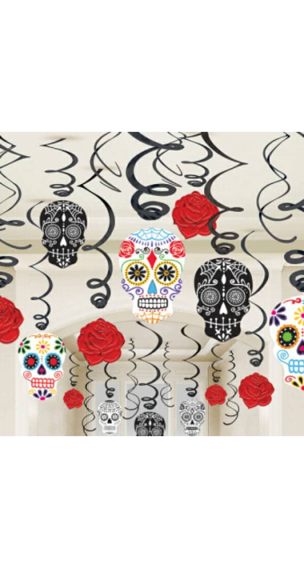 Halloween Hanging Swirls Day of the Dead - 30pk