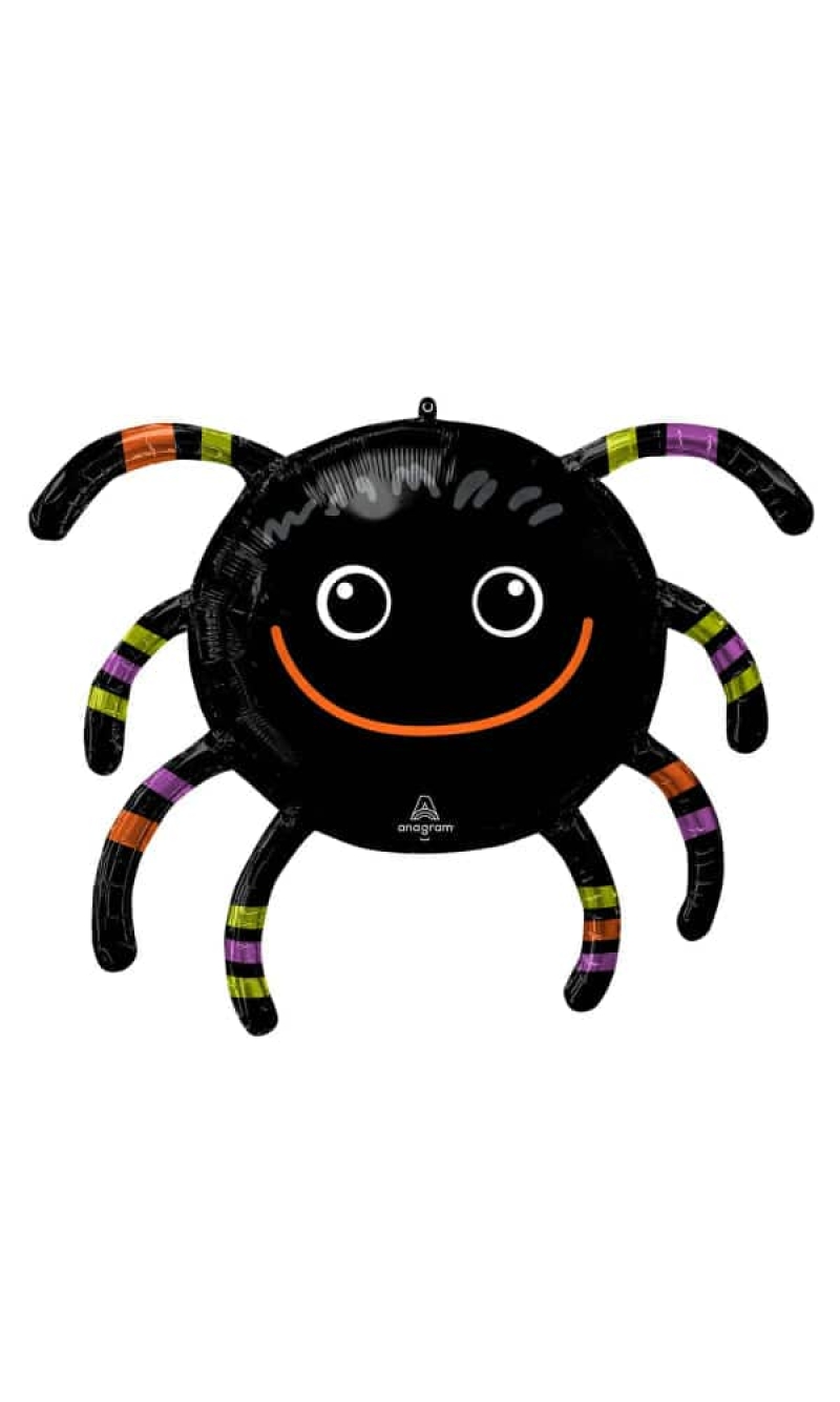 Halloween SuperShape Smiling Spider Foil Balloon - 71cm x 66cm