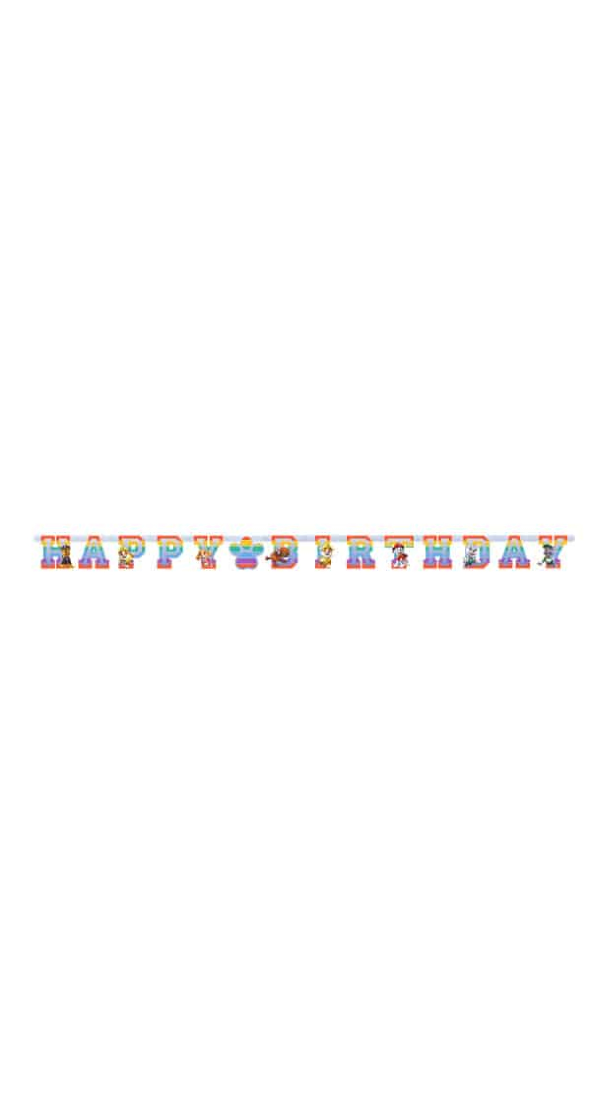 Paw Patrol Happy Birthday Letter Banner - 180 x 15cm
