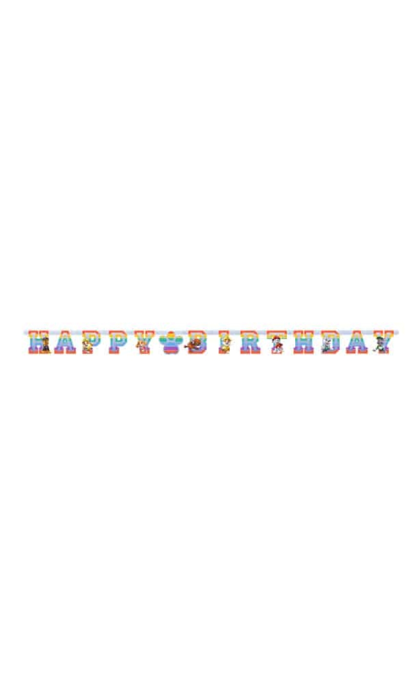 Paw Patrol Happy Birthday Letter Banner - 180 x 15cm