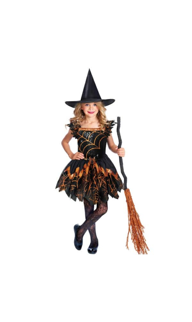 Halloween Costume Spooky Spider Witch - Age 4 to 6 Years