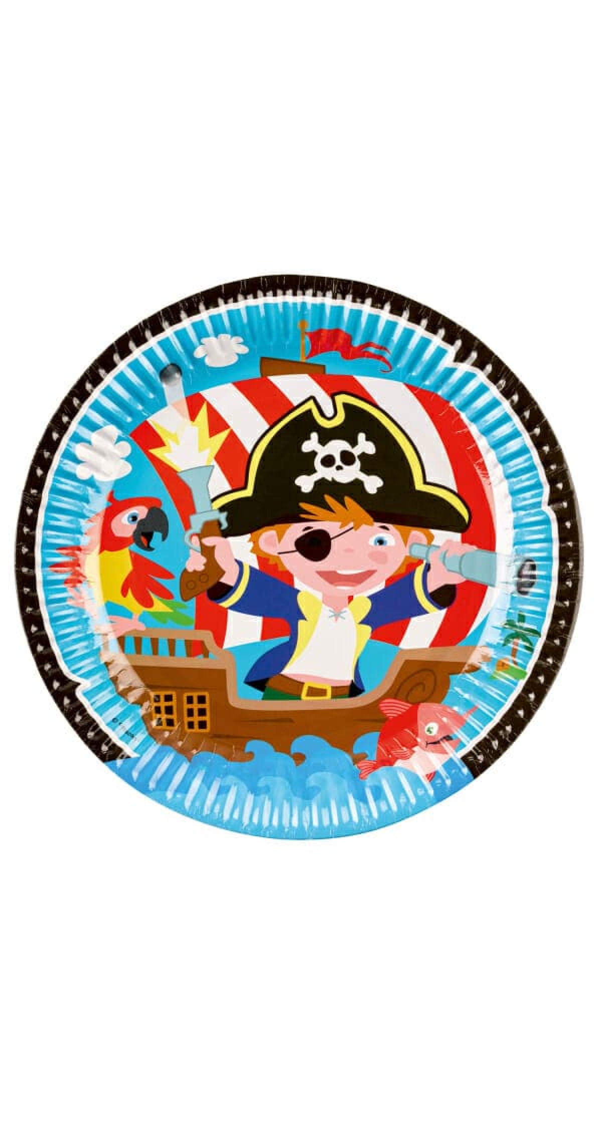 Pirate Round Paper Plates 23cm - 8pk