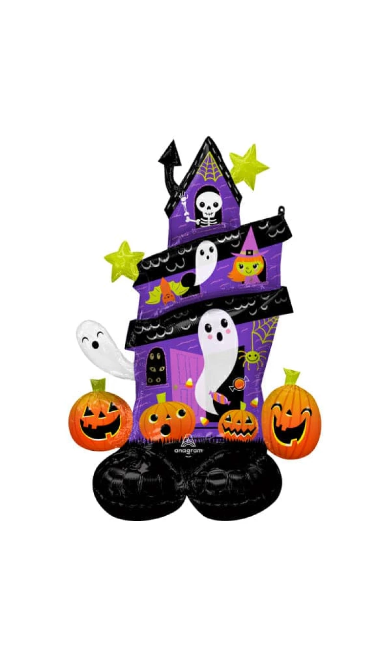 AirLoonz Halloween Haunted House Foil Balloon (88x127cm) - Air Fill Only