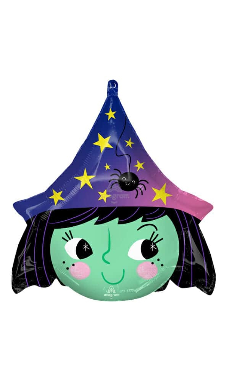 Halloween Standard Shape Witch Foil Balloon - 48cm x 48cm