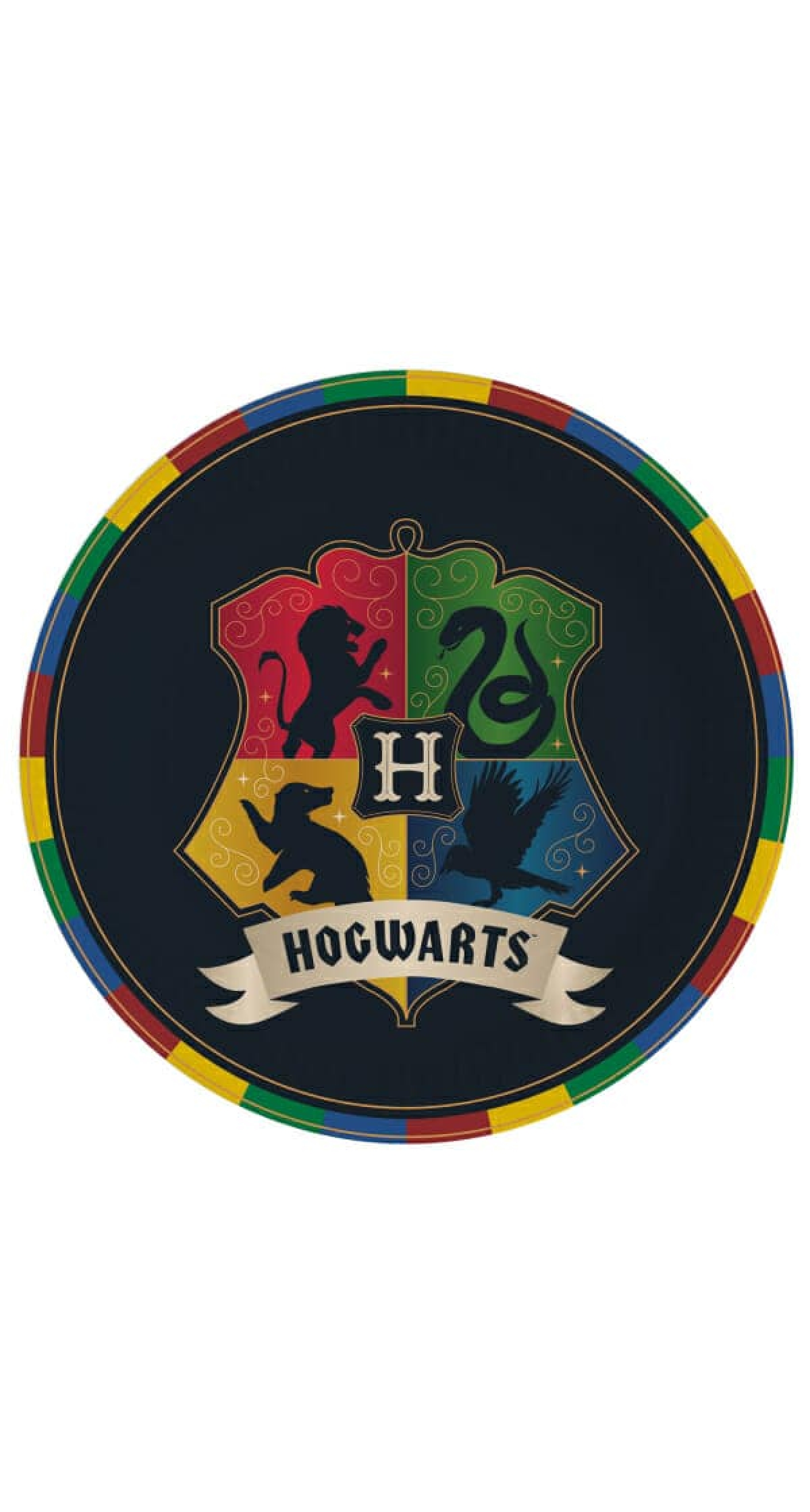 Harry Potter Houses Round Paper Plate 23 cm - 8pk