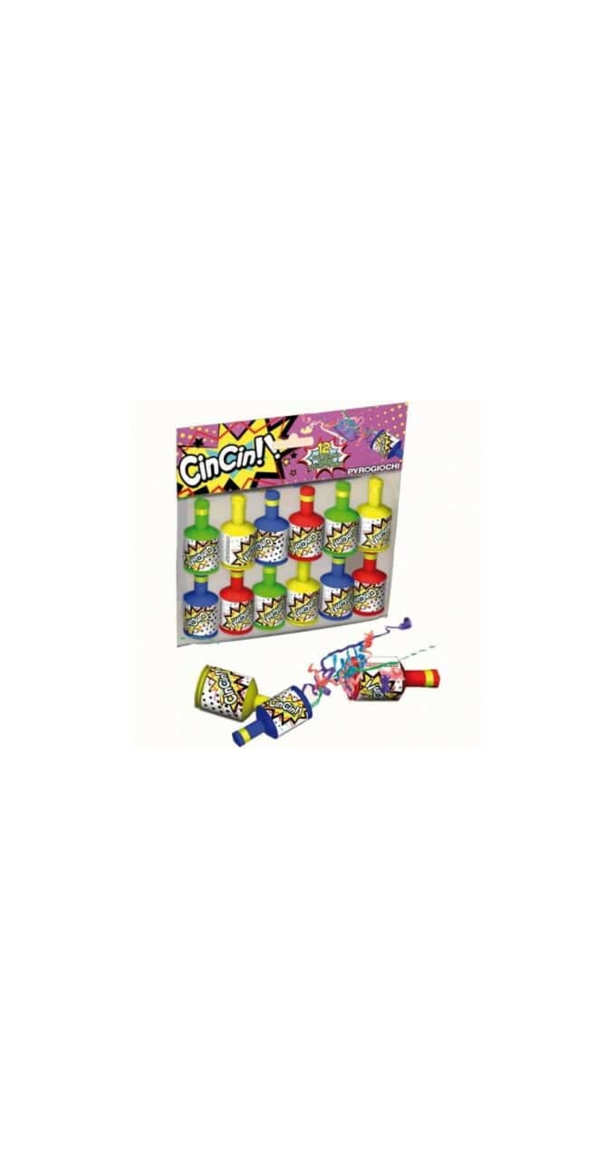 Party Popper Cin Cin (Assorted Colours) - 12pk