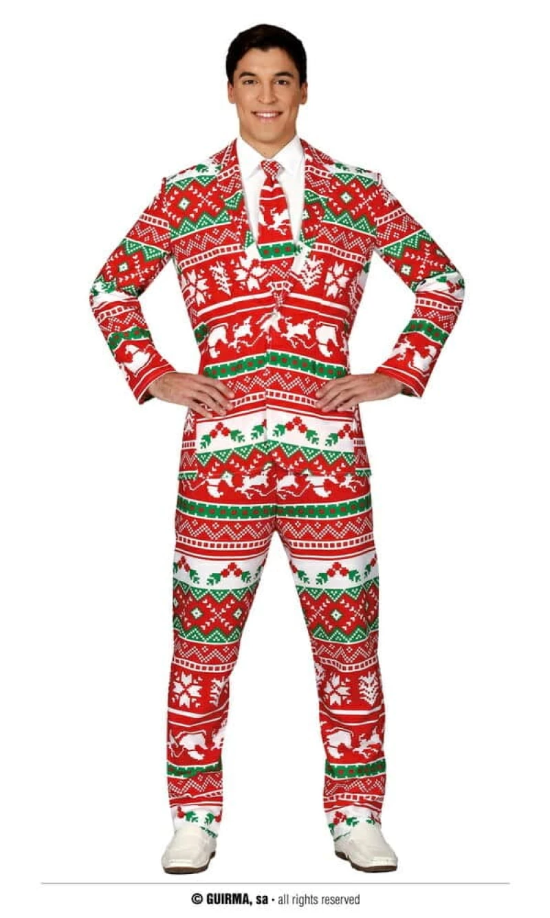 Christmas Greetings Men's Suit - Adult Size Medium (48-50)