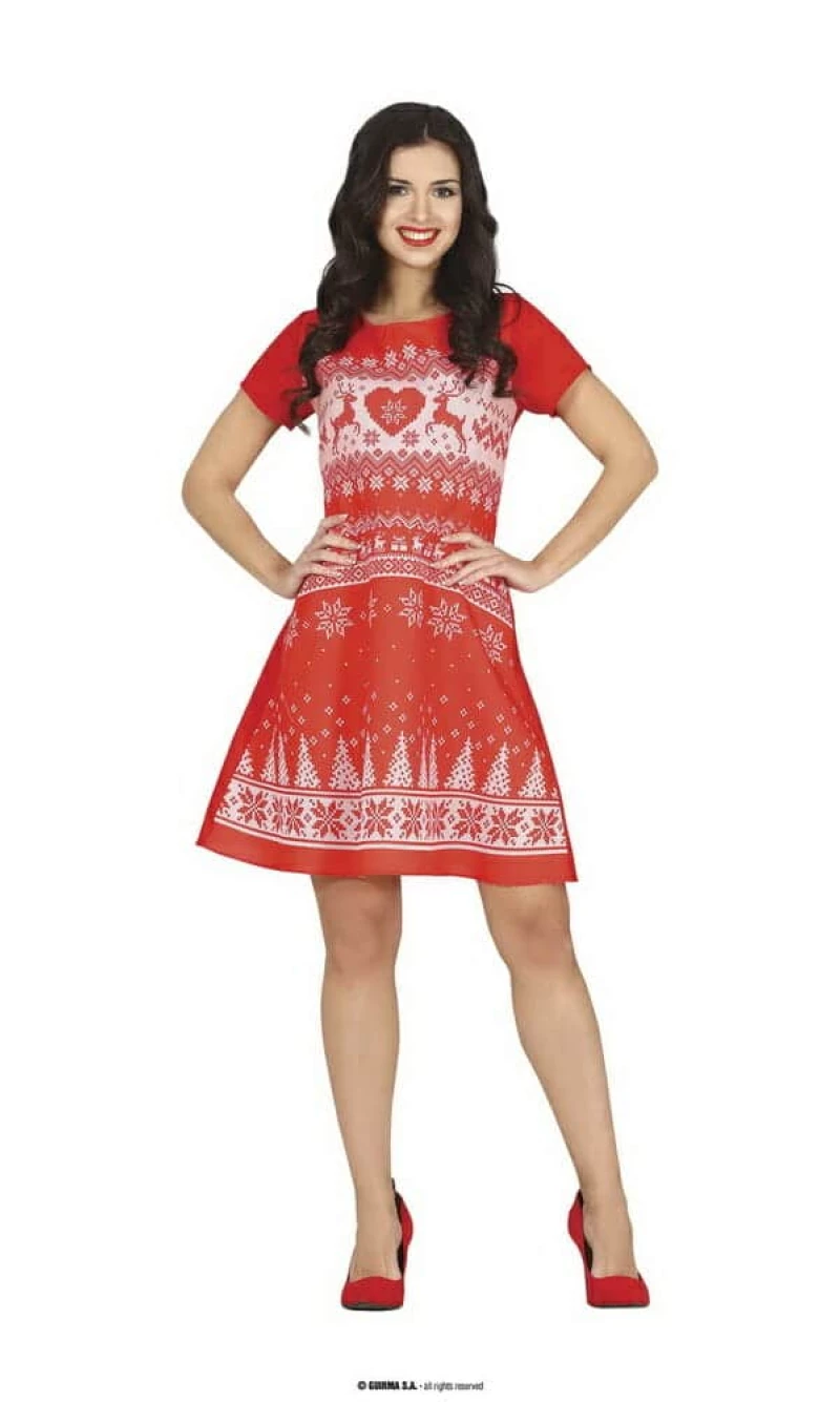 Red Christmas Dress - Adult Size Small (36-38)