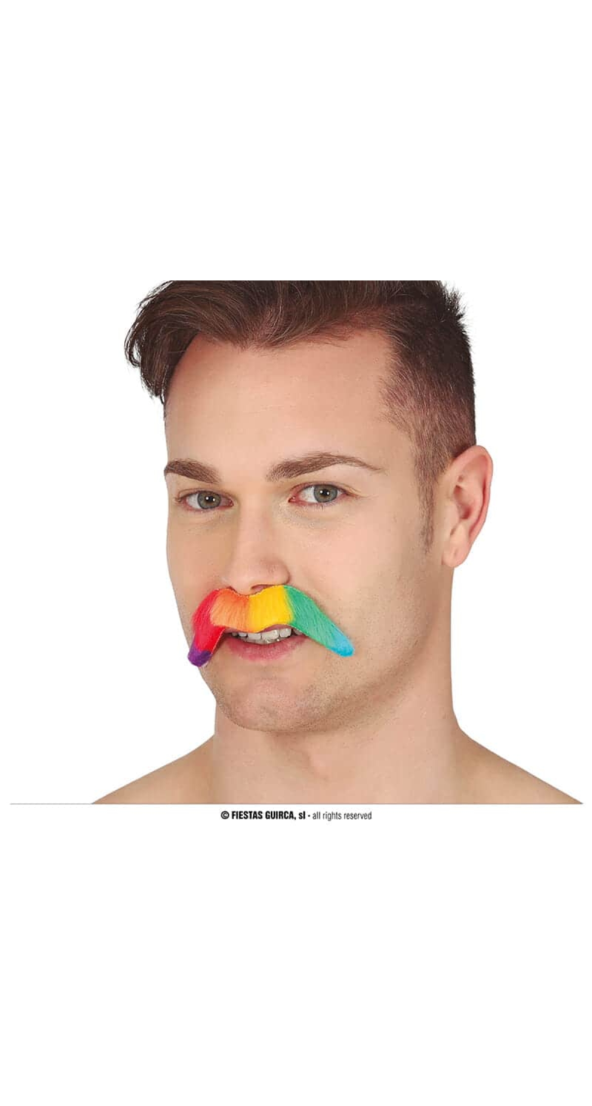 Rainbow Moustache 10cm