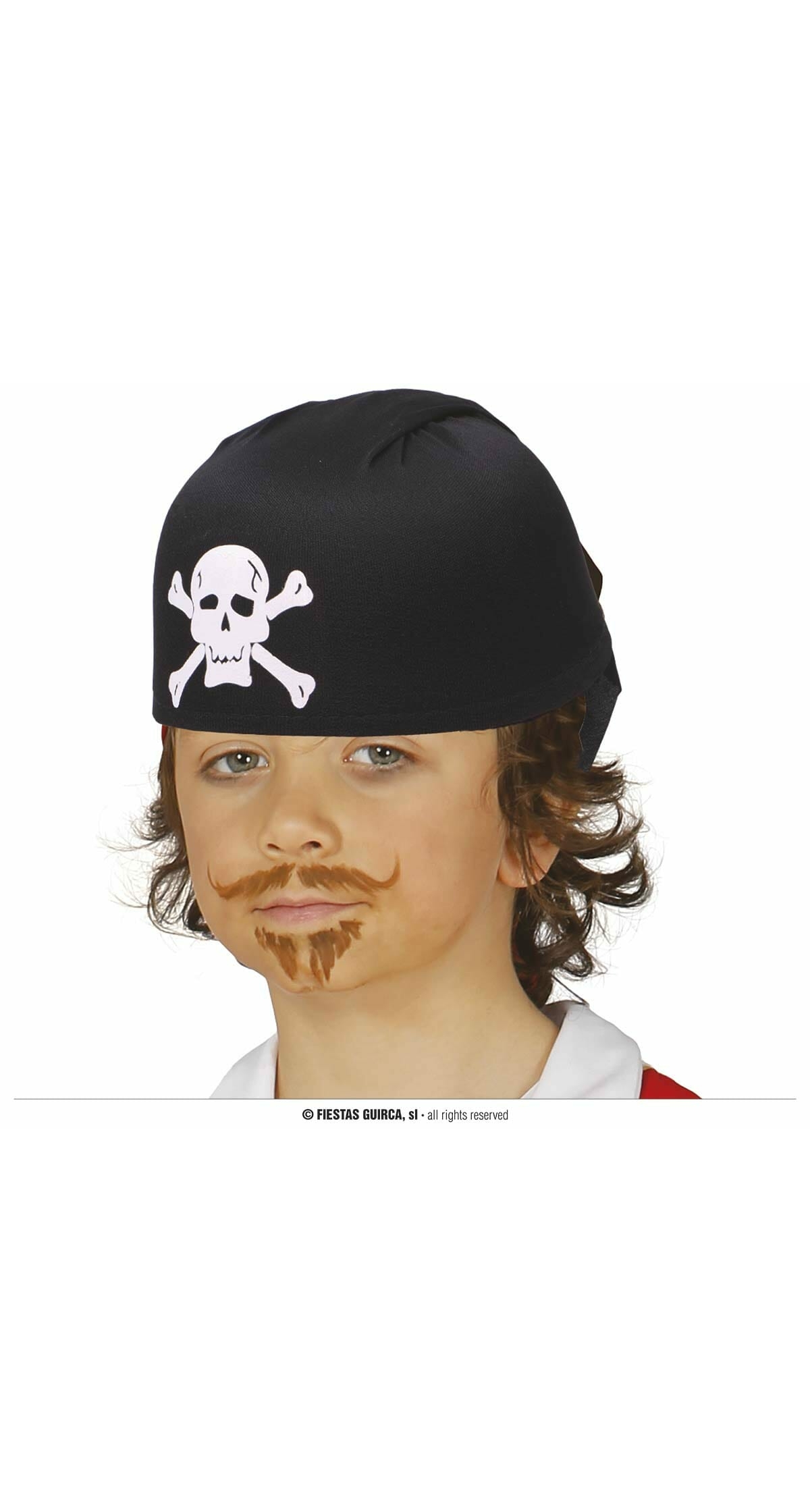 Black Facbric Pirate Hat - Child One Size