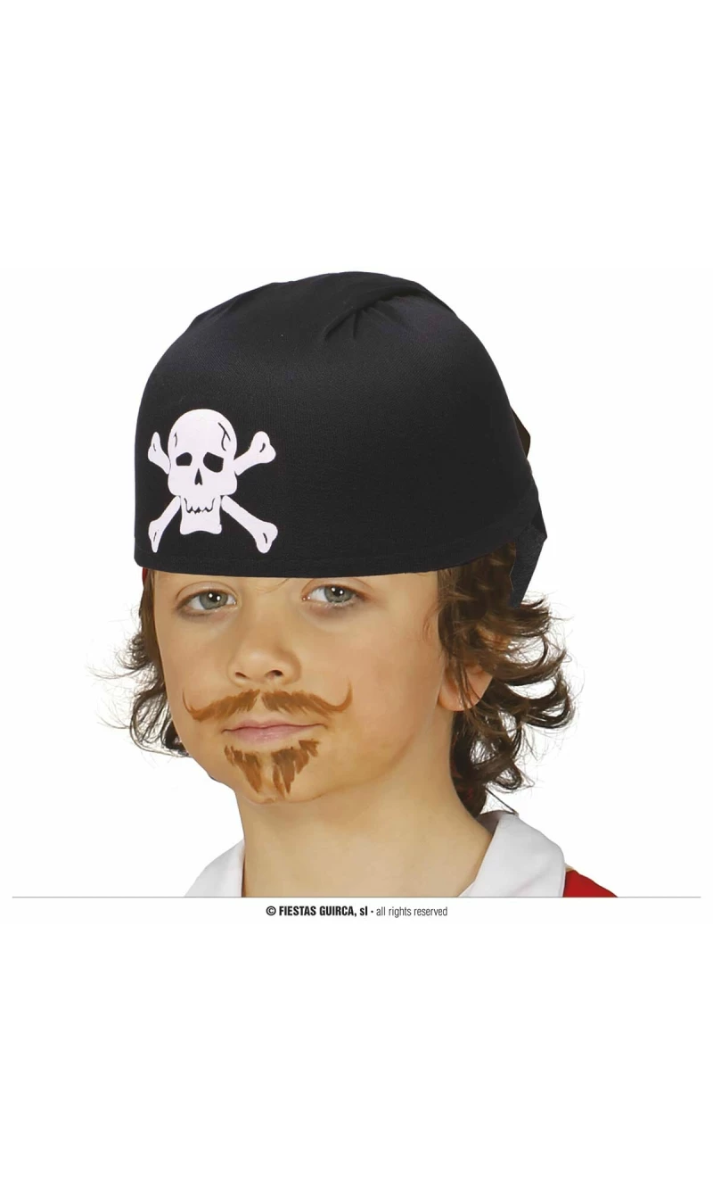 Black Facbric Pirate Hat - Child One Size
