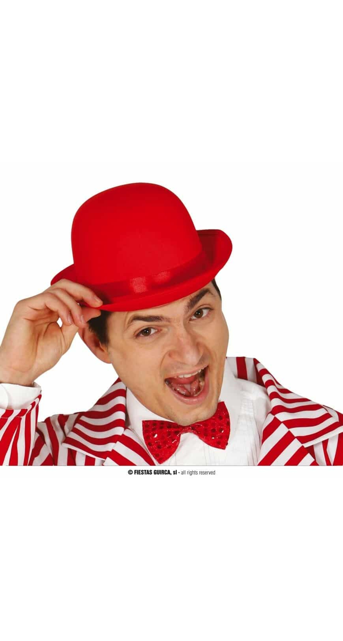 Bowler Hat With Adjustable Inner Band - Red
