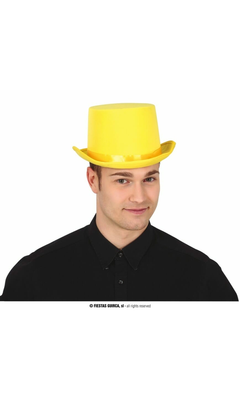 Top Hat With Adjustable Inner Band - Yellow