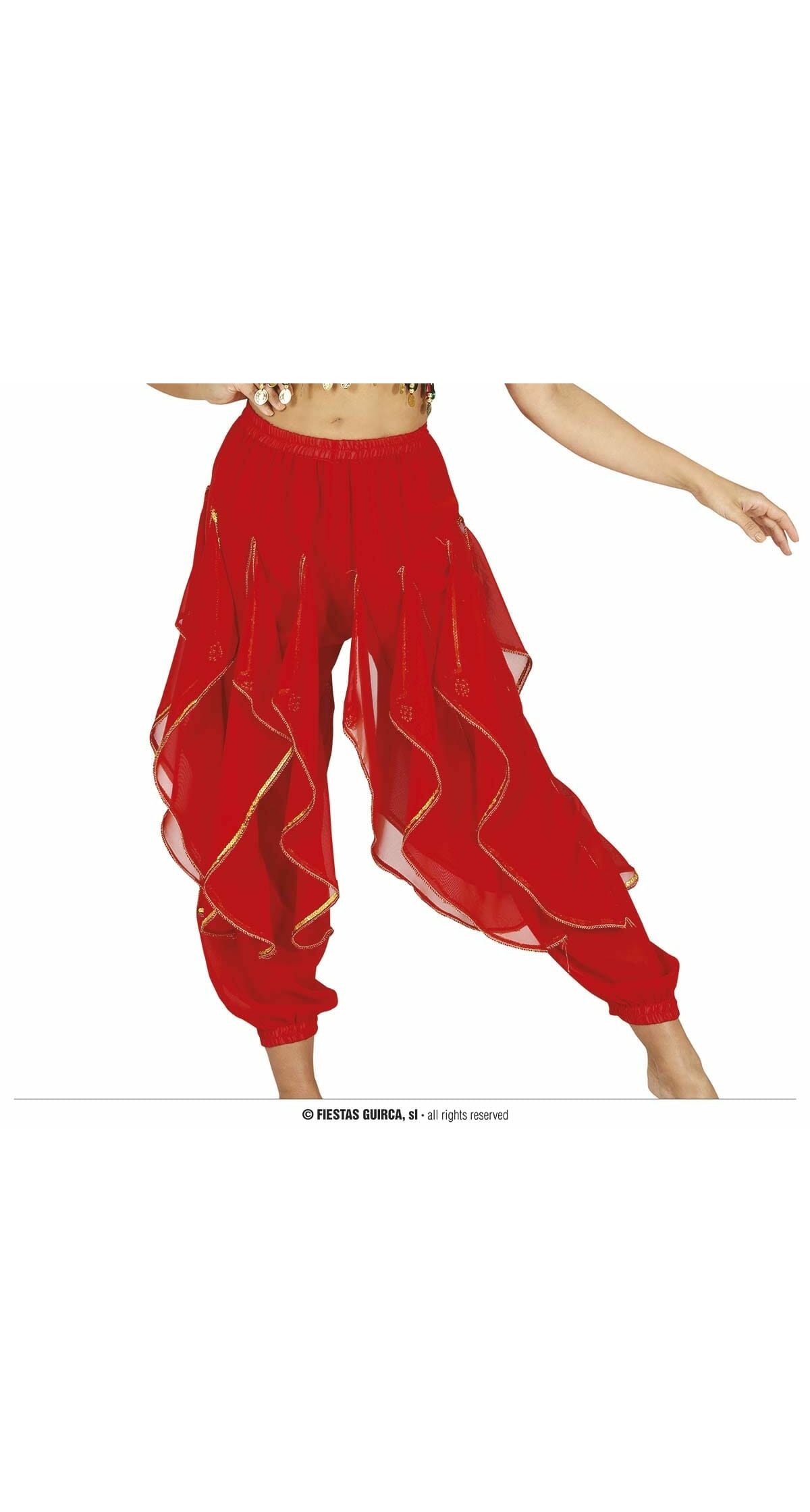 Deluxe Red Belly Dance Trousers