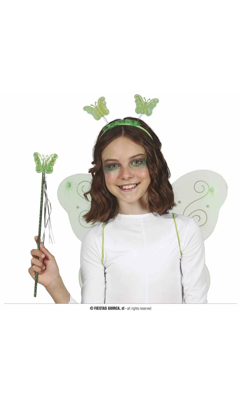 Green Headband Wand & Wings - 35x40cm