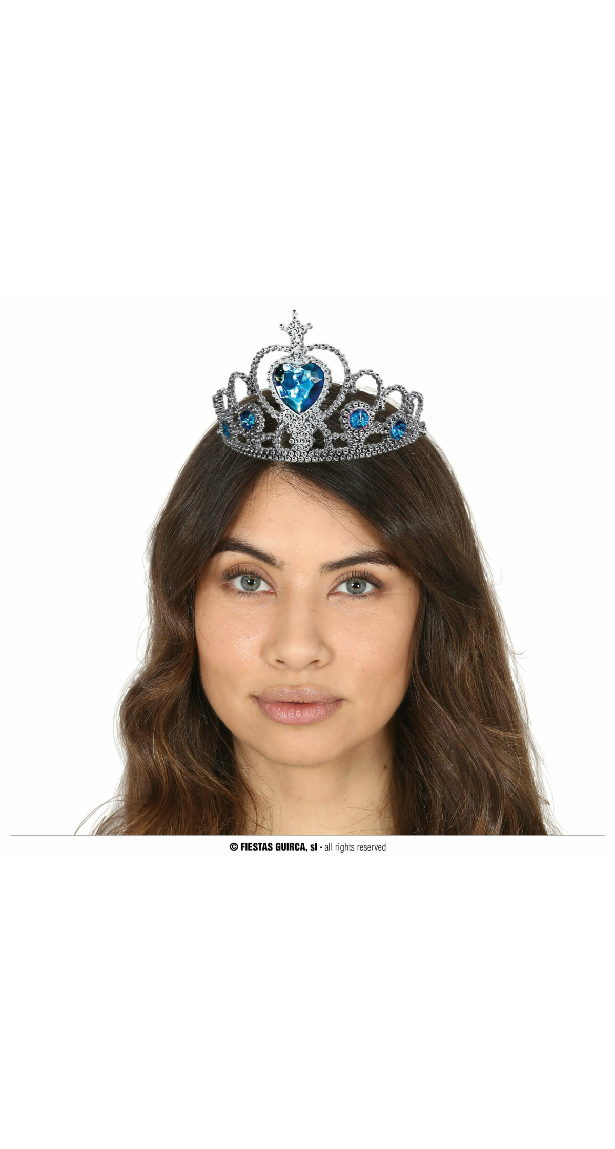Crown Tiara With Blue Gemstones