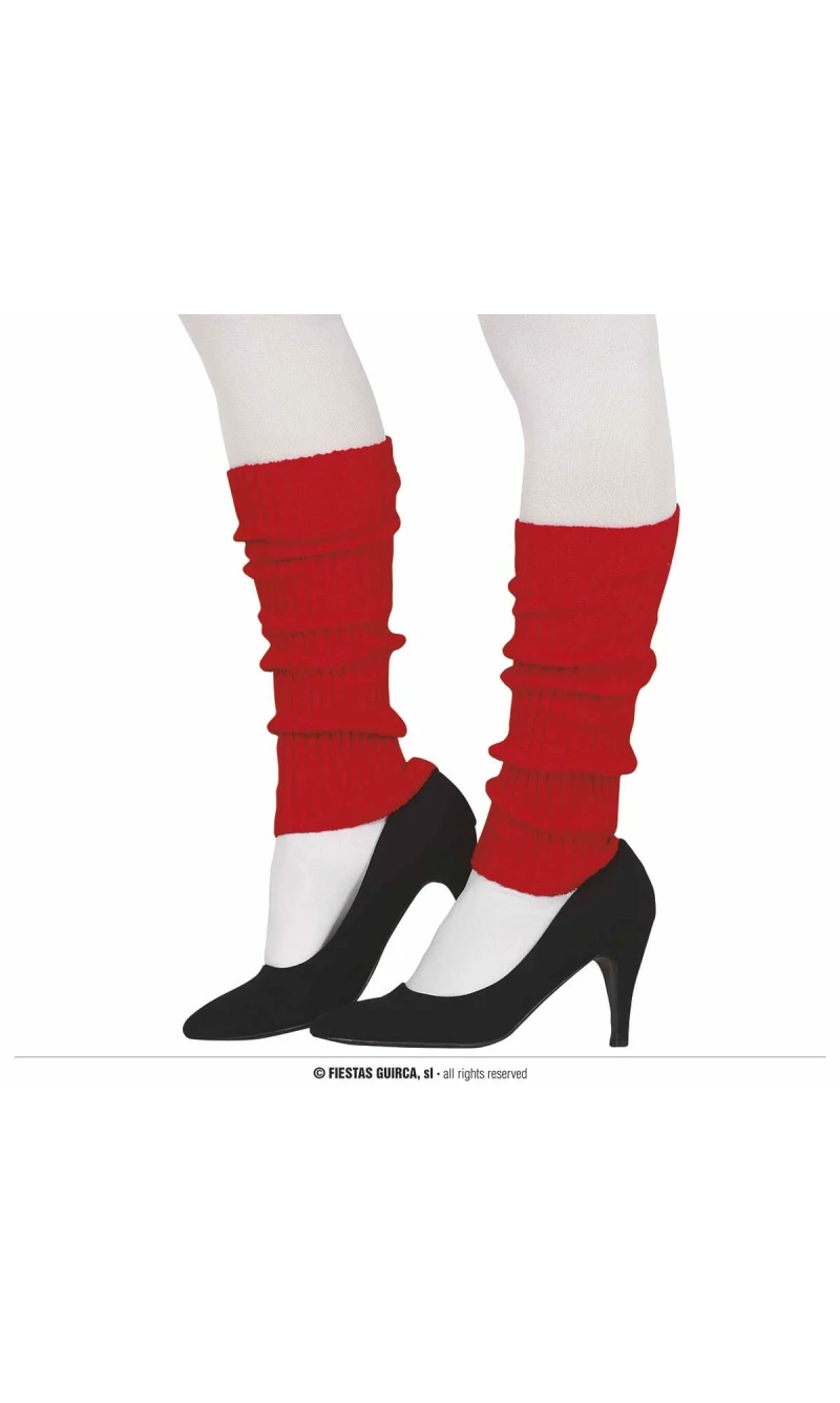 80's Neon Red Leg Warmers - Adult One Size