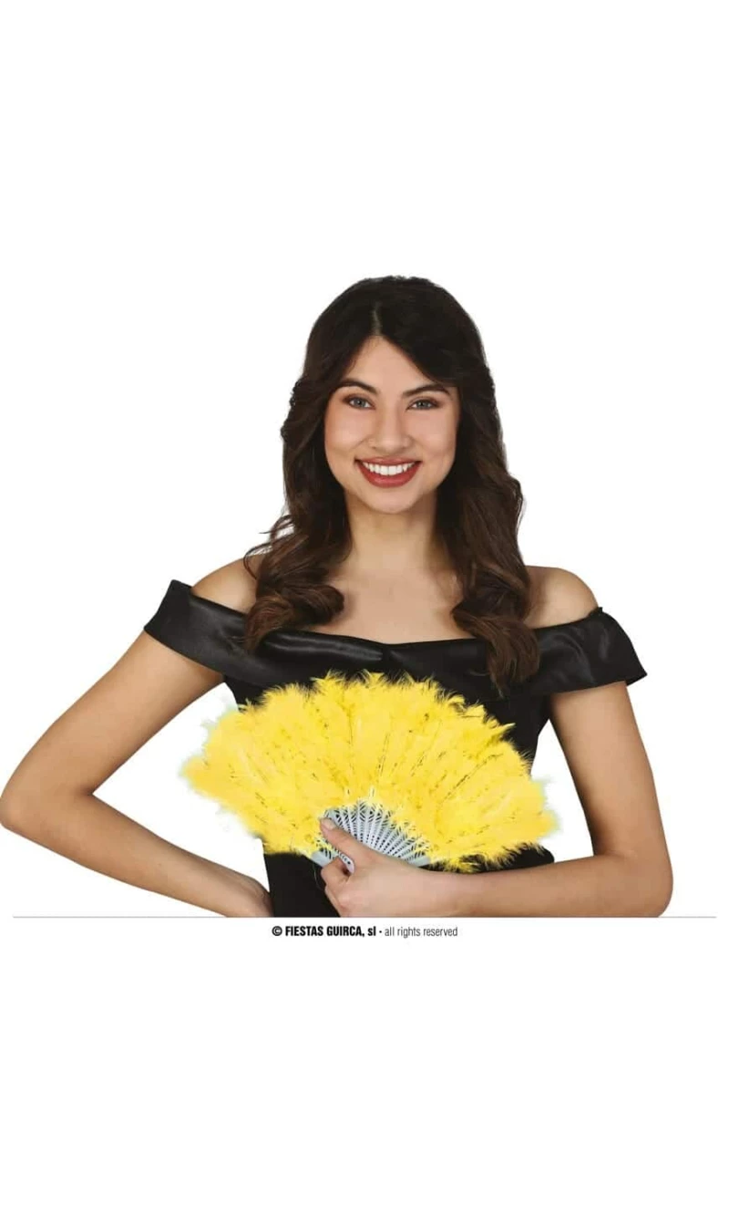 Yellow Feather Fan