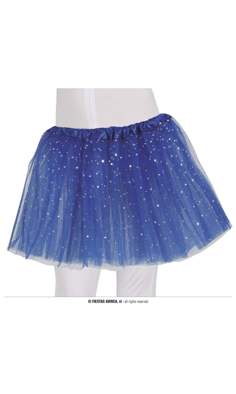 Tutu With Stars Blue 30cm - Child One Size