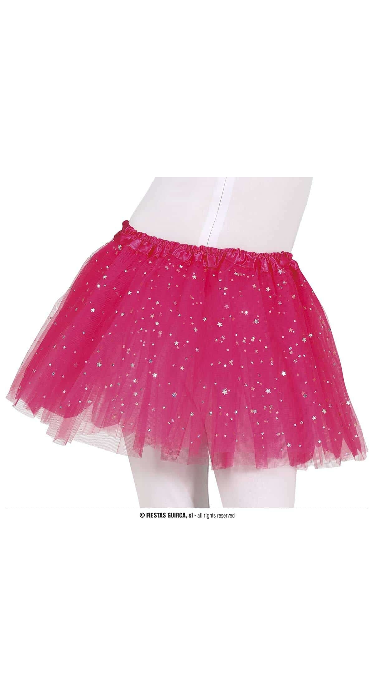 Tutu With Stars Fuchsia 30cm - Child One Size