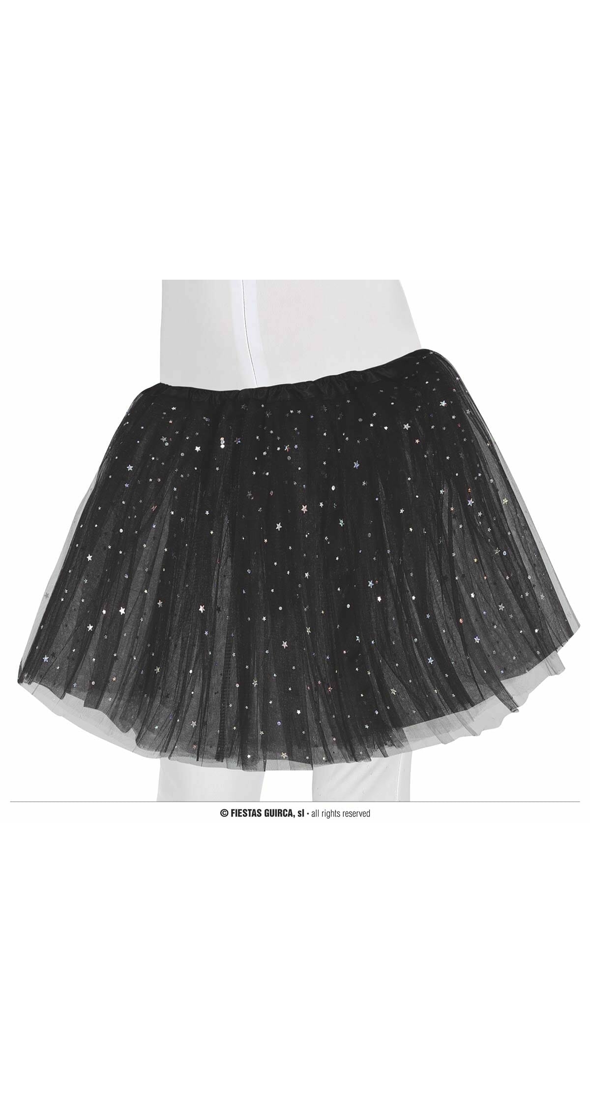 Tutu With Stars Black 30cm - Child One Size