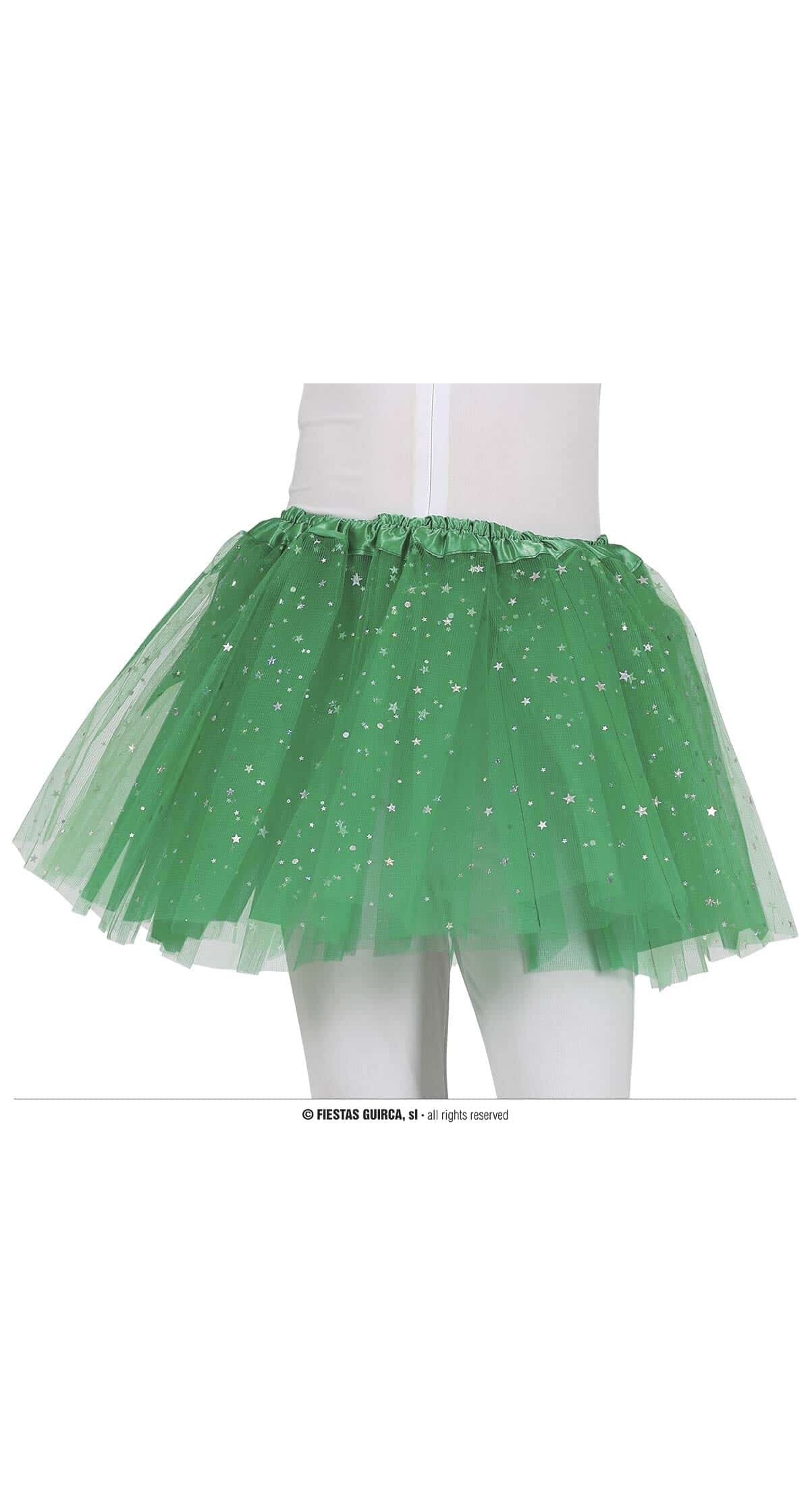 Tutu With Stars Green 30cm - Child One Size