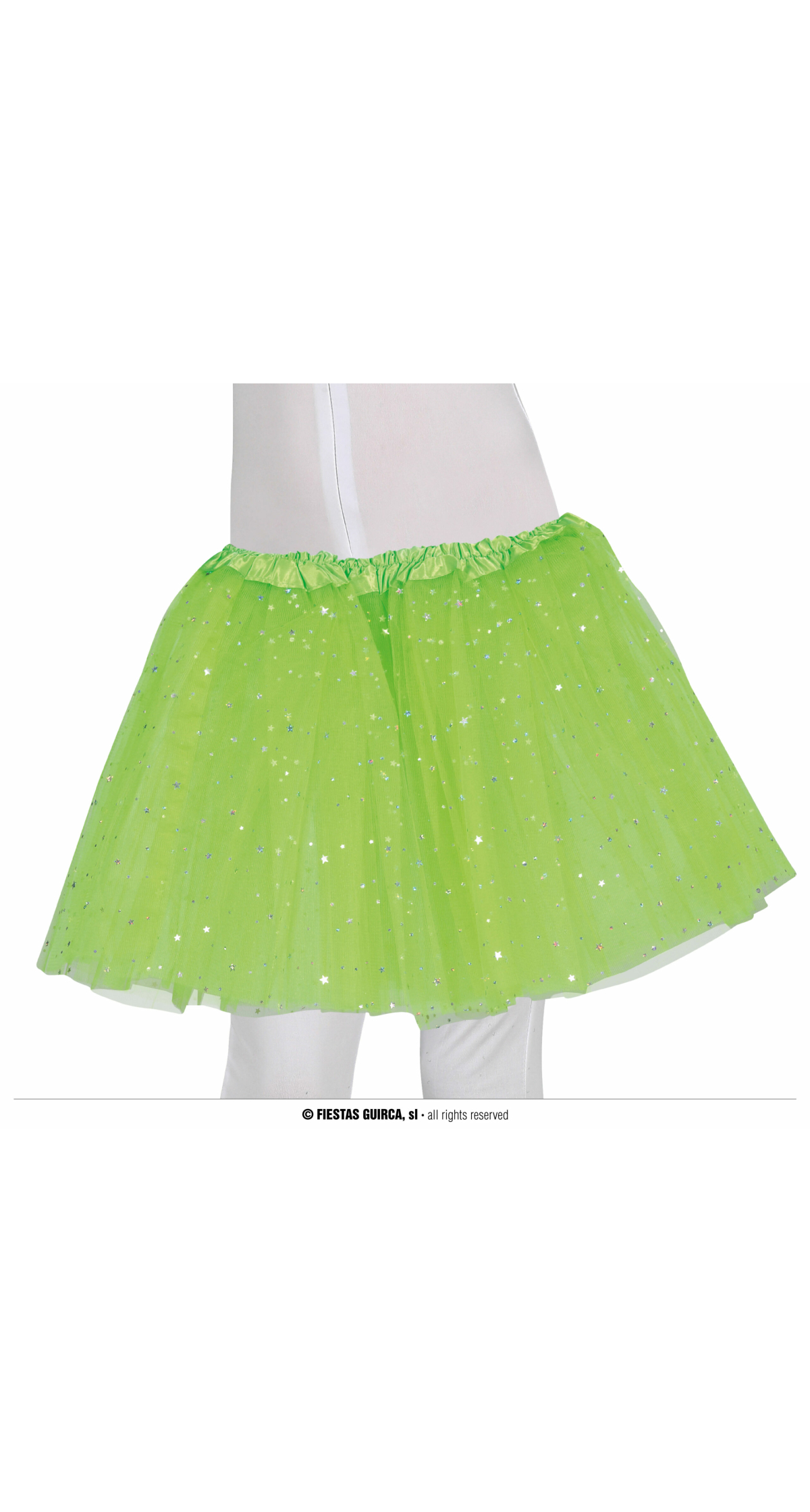 Tutu With Stars Limegreen 30cm - Child One Size