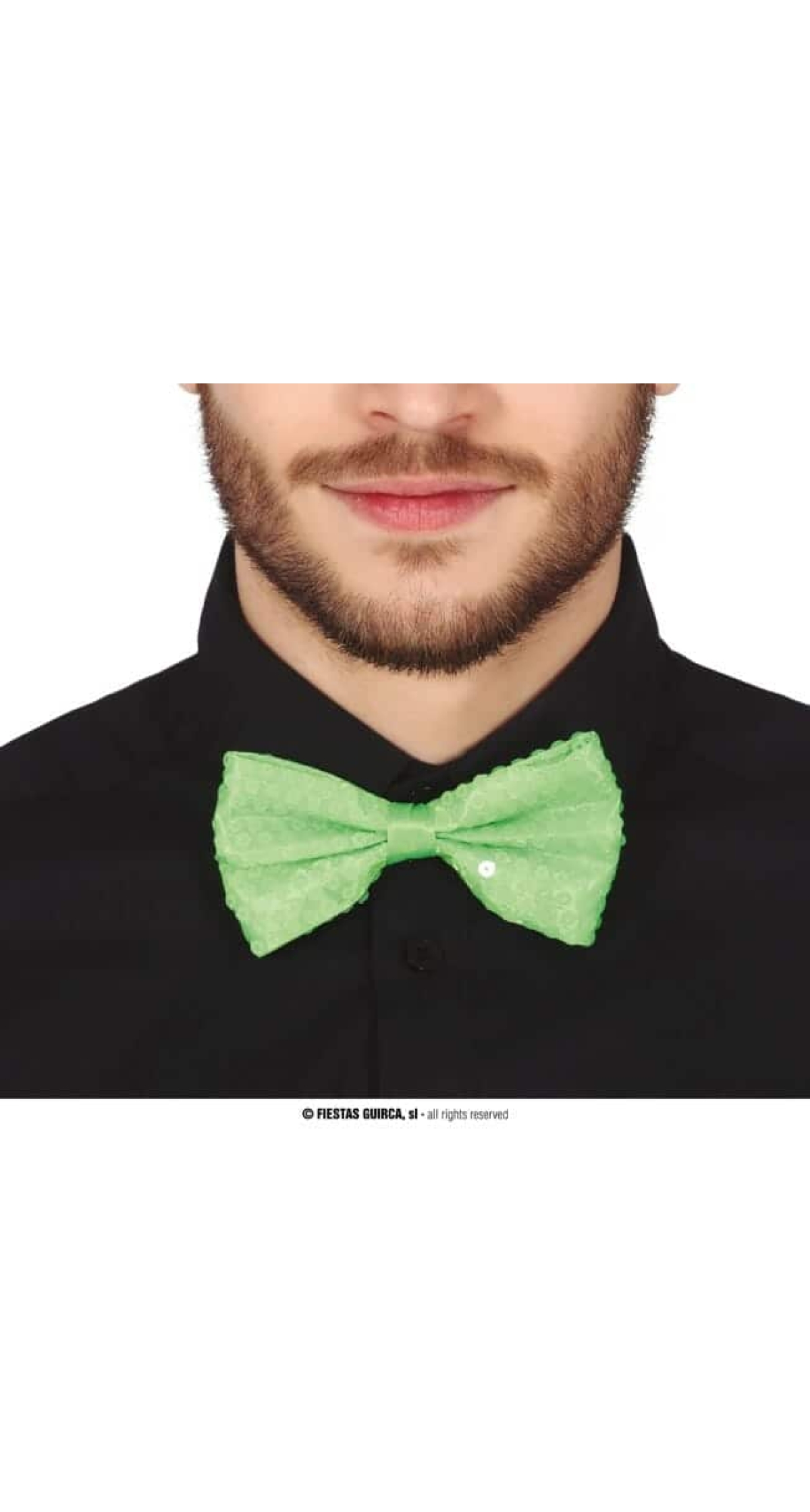 Sequin Bow Tie Neongeen - 13cm