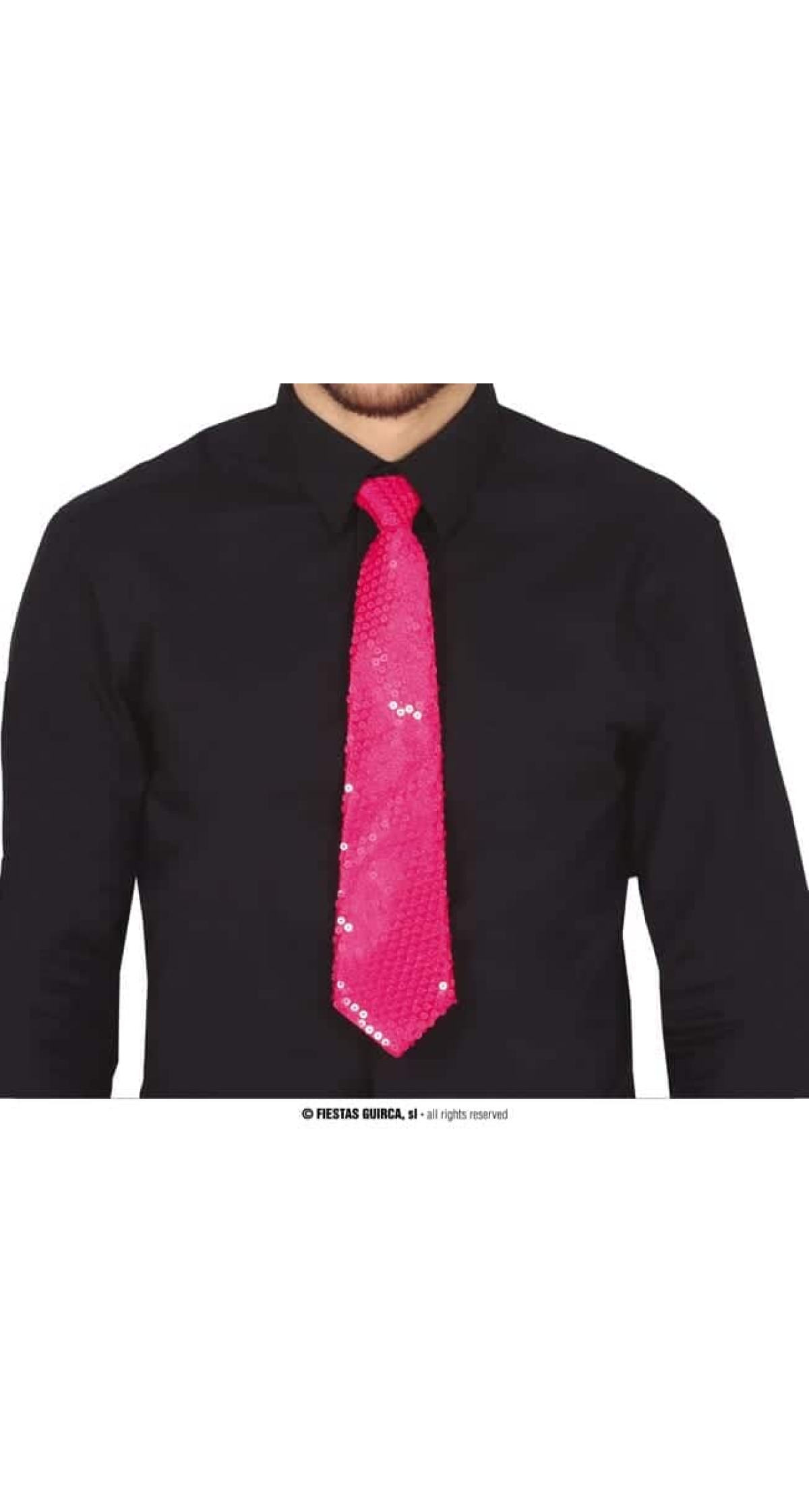 Sequin Neon Pink Tie - 37cm